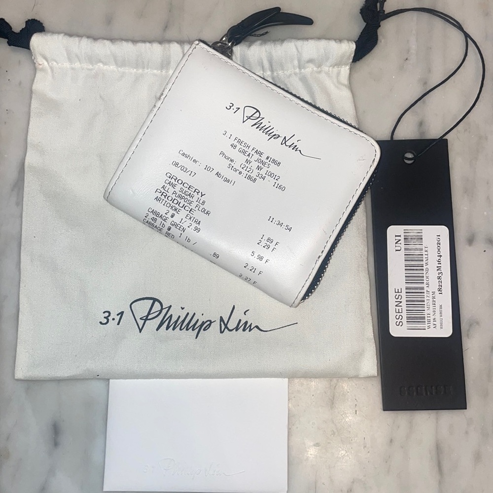 Phillip Lim White Receipt Wallet